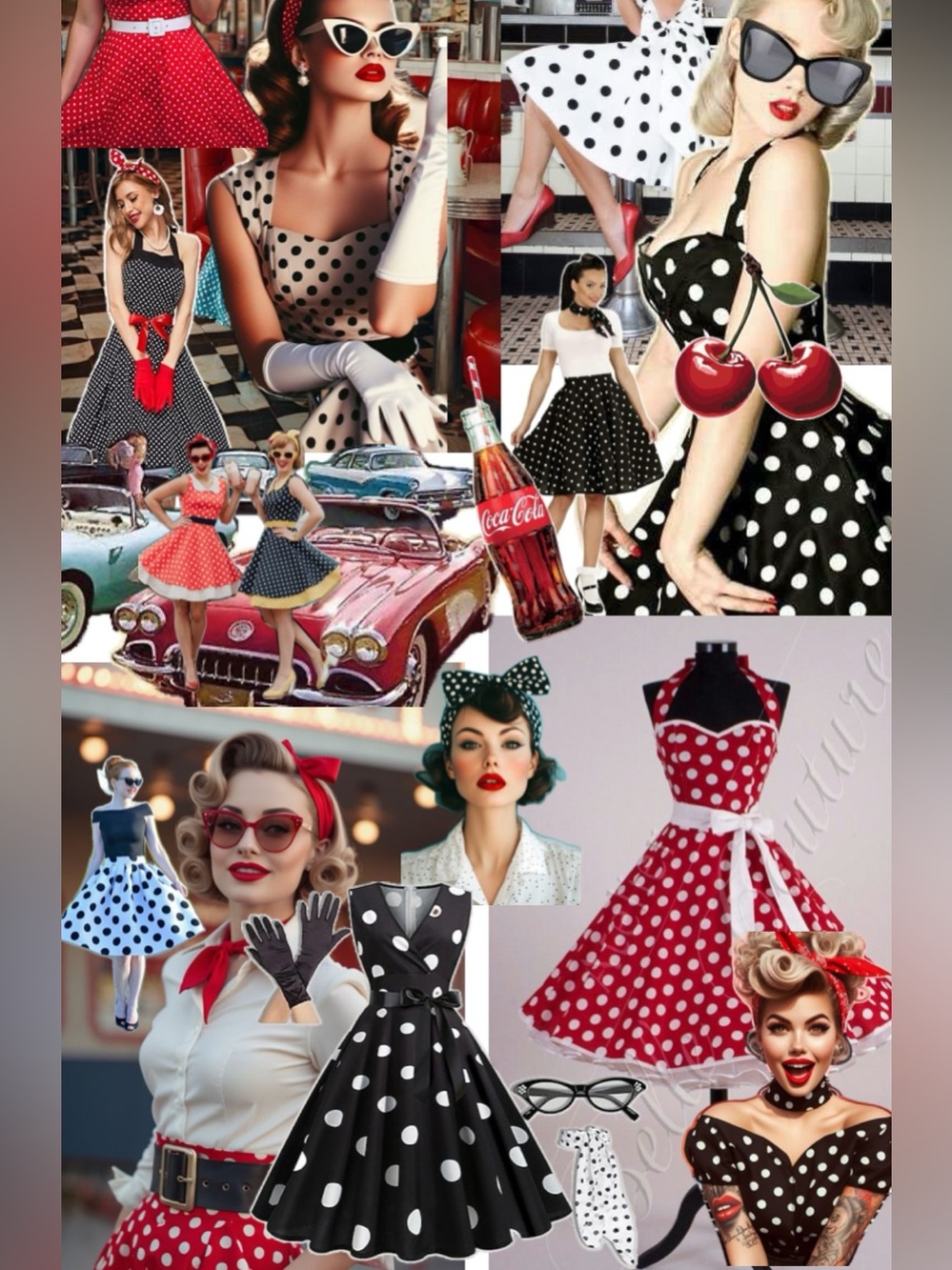 Hearts & Roses Black and white rockabilly swing dress pinup girl style 🎸🌹 - Picture 6 of 6